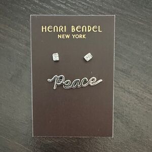 Henri Bendel Silver Peace Earrings Set